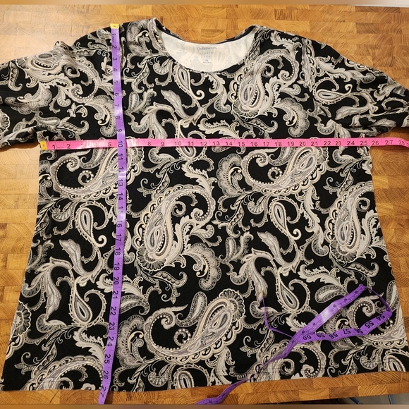 Croft & Barrow Classic Tee Size 3X. Plus Size. 3/4 Sleeve T-shirt. Paisley - Picture 5 of 9
